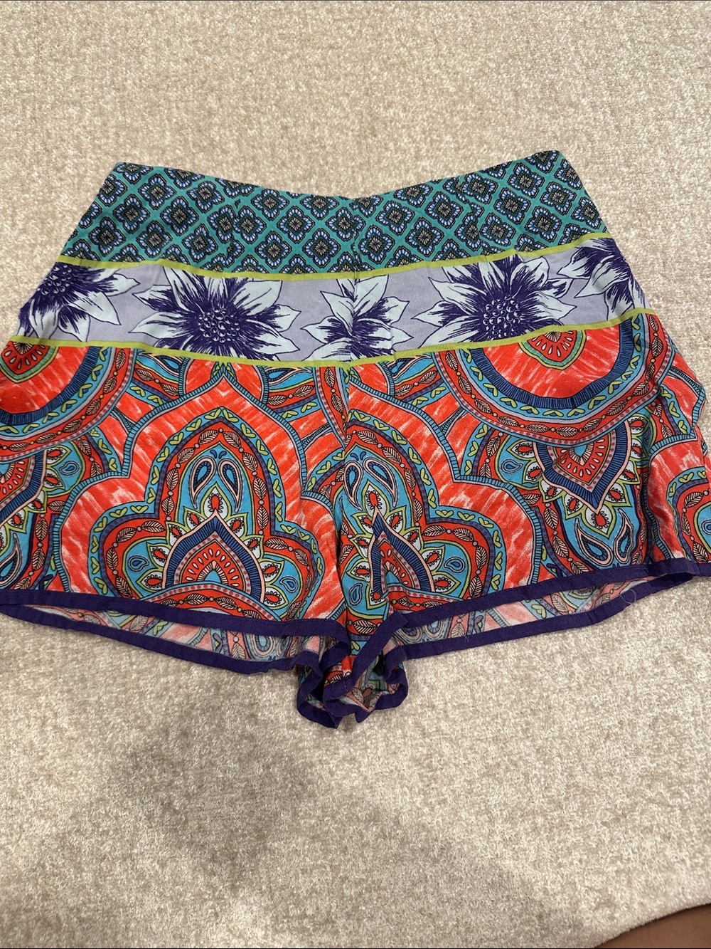 Multicolor Printed Women’s Casual Shorts
